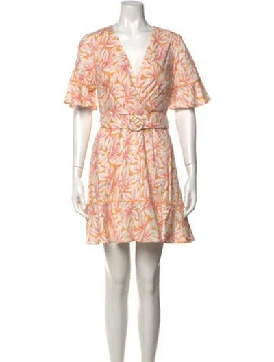 Pre-owned Simkhai Floral Print Mini Dress In Orange