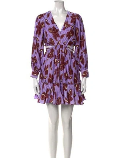 Pre-owned Simkhai Floral Print Mini Dress In Purple