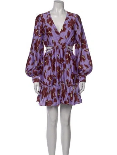 Pre-owned Simkhai Floral Print Mini Dress W/ Tags In Purple