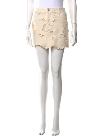 Pre-owned Simkhai Floral Print Mini Skirt In Grey