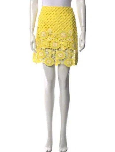 Pre-owned Simkhai Floral Print Mini Skirt W/ Tags In Yellow