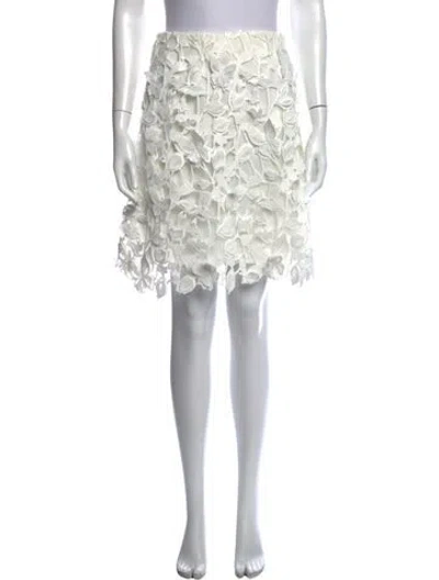 Pre-owned Simkhai Floral Print Mini Skirt In White