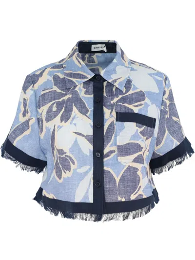 Simkhai Floral-print Shirt In Blue