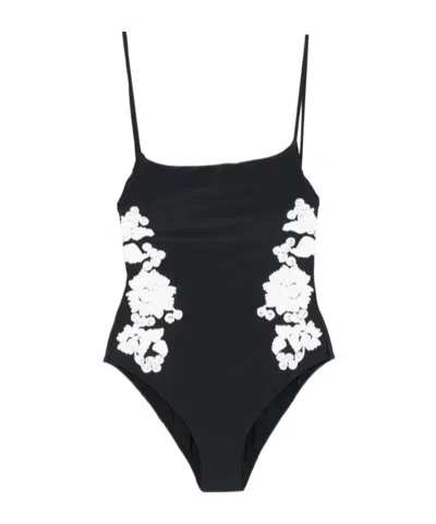 Simkhai Womens Black Multi Juniper Scoop-neck Swimsuit Xs