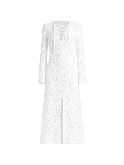 Simkhai Floral-lace Crochet-knit Dress In White