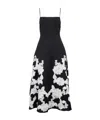 Simkhai Annabella Floral Embroidered Midi Dress In Black