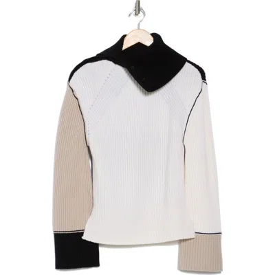 Simkhai Flores Colorblock Sweater In White Multi