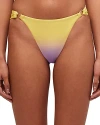 Simkhai Francesca Seersucker Plaid Ring Bikini Bottom In Jam Sunset