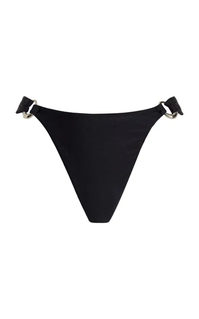 Simkhai Francesca Ring-detailed Bikini Bottom In Black
