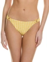 SIMKHAI SIMKHAI FRANCESCA SEERSUCKER PLAID RING BIKINI BOTTOM