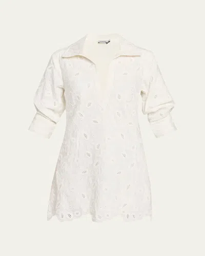 Simkhai Freya Embroidered Mini Dress In White