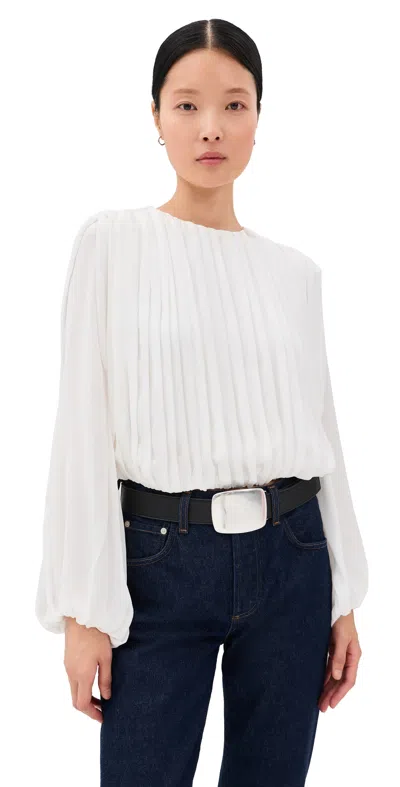 Simkhai Frida Silk Blouse Oyster
