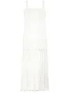 Simkhai Jaycee Circle Lace Fringe Midi Dress In White