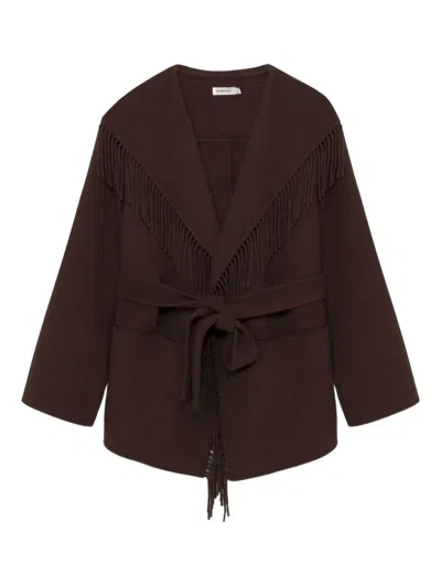 SIMKHAI FRINGE-TRIMMED COAT