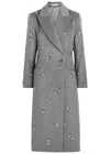 Simkhai Ganni Embellished Wool-blend Coat In Gray