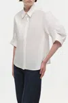 Simkhai Gemma Three Quarter Sleeve Shirt In White