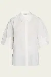 Simkhai Gemma Three Quarter Sleeve Shirt In White In White