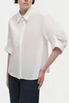 Simkhai Gemma Three Quarter Sleeve Shirt In White