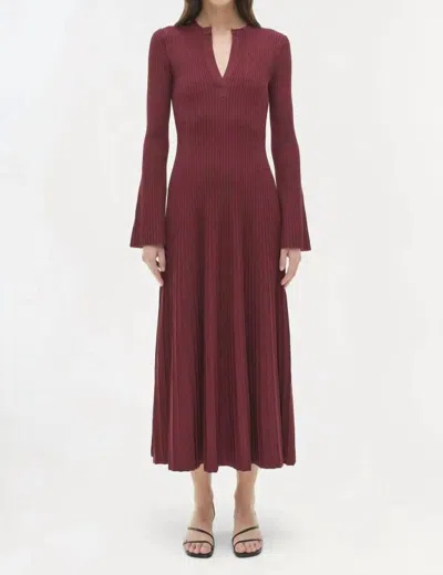 Simkhai Genna Knit Midi Dress In Cranberry In Pink
