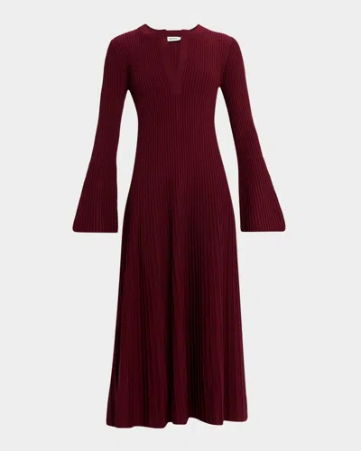 Simkhai Genna Ribbed Maxi Dress In Burgundy