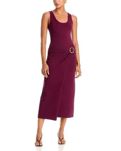 Simkhai Genne Draped Knit Midi Dress In Fig