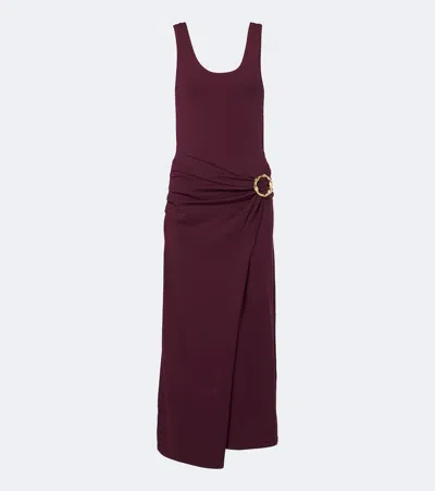 Simkhai Genne Gathered Midi Dress In Burgundy