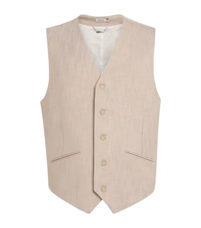 Simkhai George Waistcoat In Natural Linen