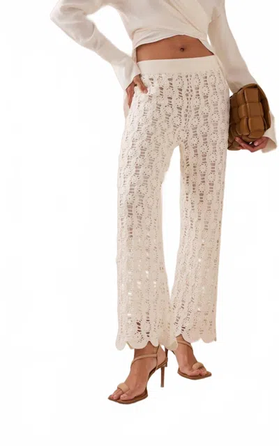 Simkhai Georgie Crochet Pants In Ivory In Neutral