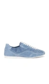 Simkhai Georgie Elasticized Denim Leather Sneaker In Multi