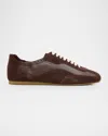 Simkhai Georgie Suede And Leather Low-top Sneakers In Brown