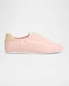 Simkhai Georgie Suede And Leather Low-top Sneakers In Pink