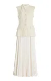 Simkhai Helena Pleated Wrap Dress In White