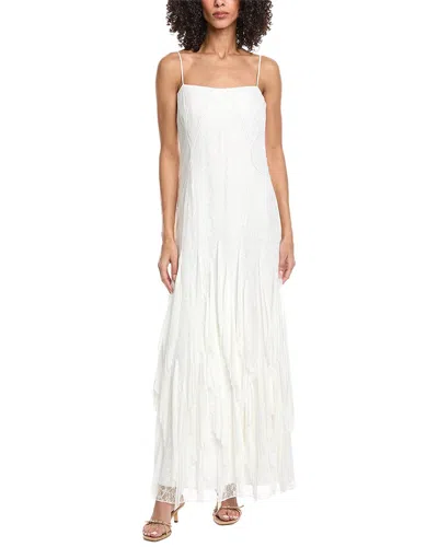 Simkhai Gertrude Pleated Chiffon And Lace Bridal Gown In White