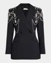 Simkhai Getty Crystal-embellished Blazer In Black