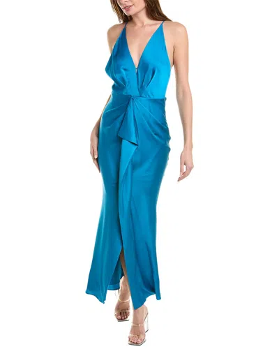 Simkhai Giana Draped-detail Sleeveless Dress In Blue