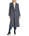 Simkhai Crystal-embellished Double-breasted Coat In Gray