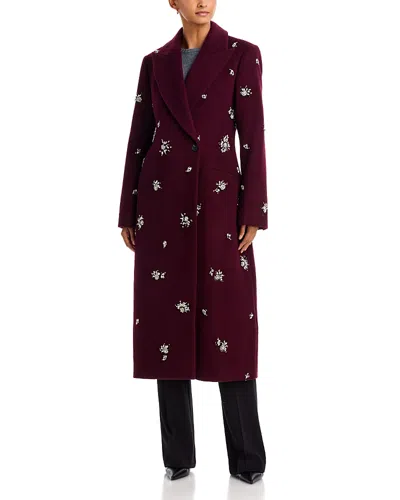 Simkhai Gianni Rhinestone Embellished Coat In Purple