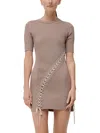 Simkhai Gilly Lace Up Ribbed Mini Dress In Multi