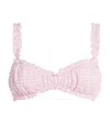 Simkhai Womens Daisy Multi Evander Ruched Bikini Top In Pink