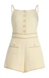 Simkhai Ginny Boucle Cover-up Romper In Ivory