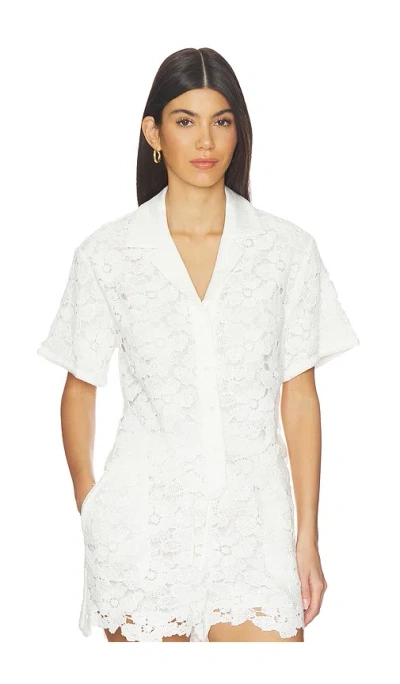 Simkhai Glenn Lace Camp Shirt In White