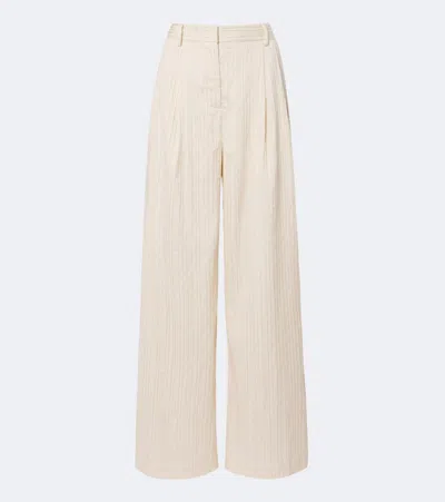 Simkhai Grace Striped Wide-leg Pants In White