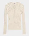 Simkhai Gracen Gingham-knit Cardigan In Sand Multi