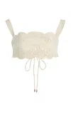 Simkhai Gracey Broderie Angalise Bikini Top In White