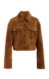 Simkhai Grafton Suede Cropped Jacket In Blue