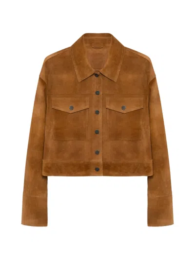 Simkhai Grafton Suede Jacket In Brown