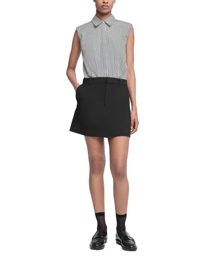 Simkhai Graham Shirting Combo Mini Dress In Gray