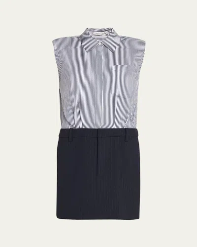 SIMKHAI GRAHAM SHIRTING COMBO MINI DRESS