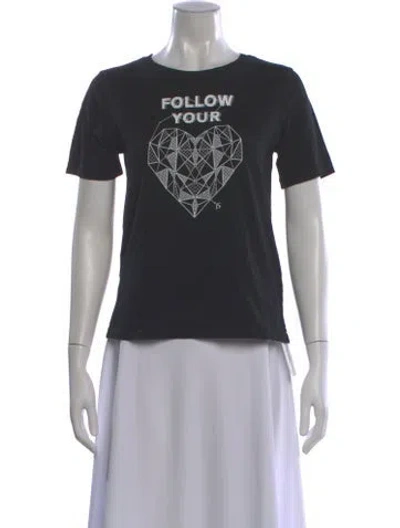 Pre-owned Simkhai Graphic Print Crew Neck T-shirt In Black