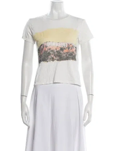 Pre-owned Simkhai Graphic Print Crew Neck T-shirt In Neutrals